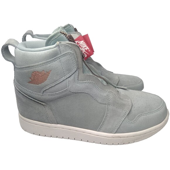 Nike Jordan 1 Retro High Zip Women's Size 7 Shoes Mica Green Suede - Picture 3 of 12